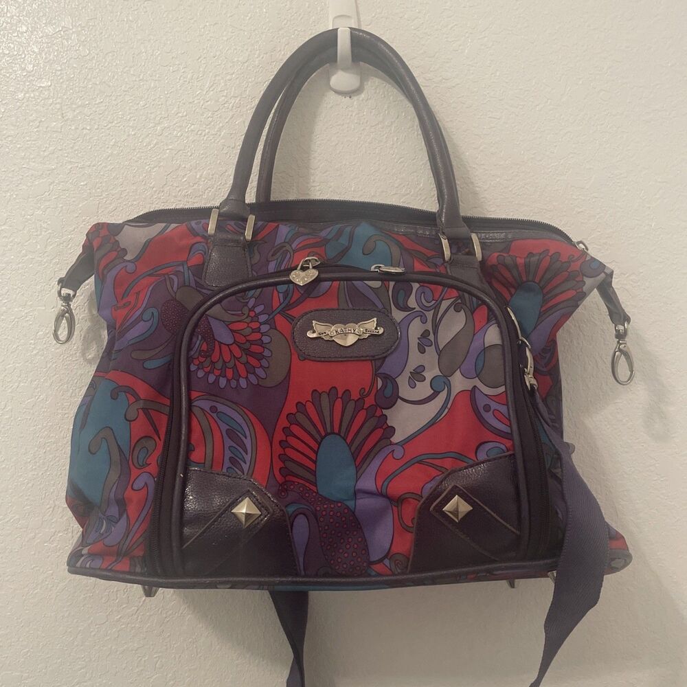 Vtg Kathy Van Zeeland Tote Bag Y2K Paisley Shoulder Handbag Luggage Travel XL